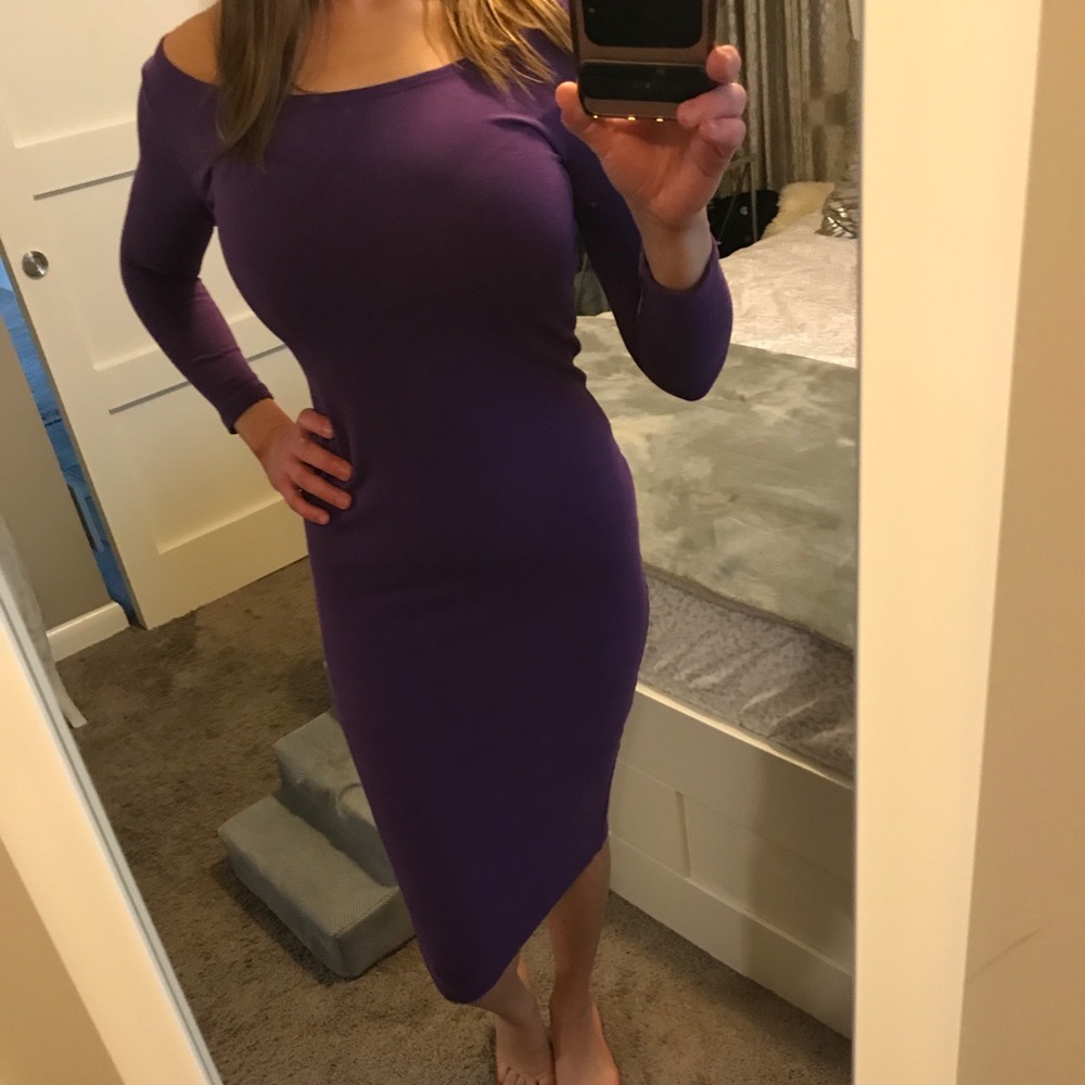 Purple midi bodycon